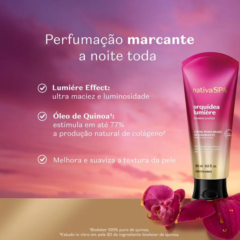 CREME PERFUMADO DESODORANTE NATIVA SPA ORQU�DEA LUMI�RE 180ML